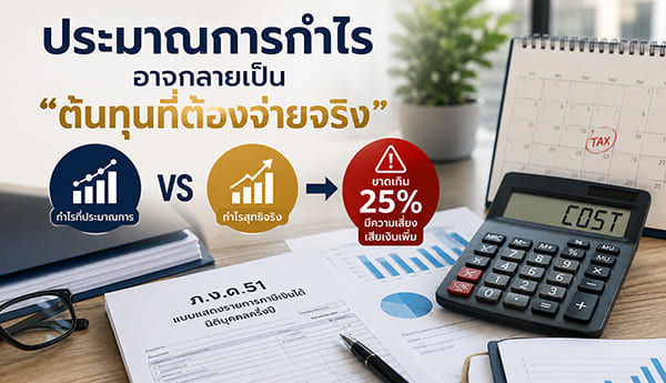 ประมาณการกำไรสุทธิ ภ.ง.ด.51 ขาดเกิน 25% เรื่องที่นักบัญชีต้องรู้ก่อนยื่น